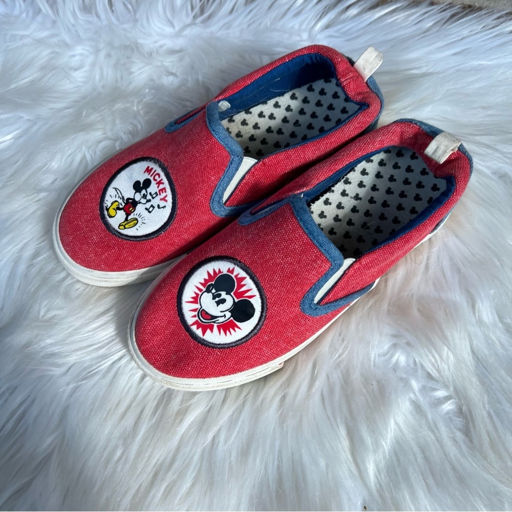 Disney Mickey Mouse Retro Red and Blue Slip On Shoes